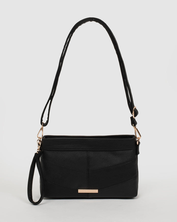 Black Erin Multi Panel Crossbody Bag | Crossbody Bags