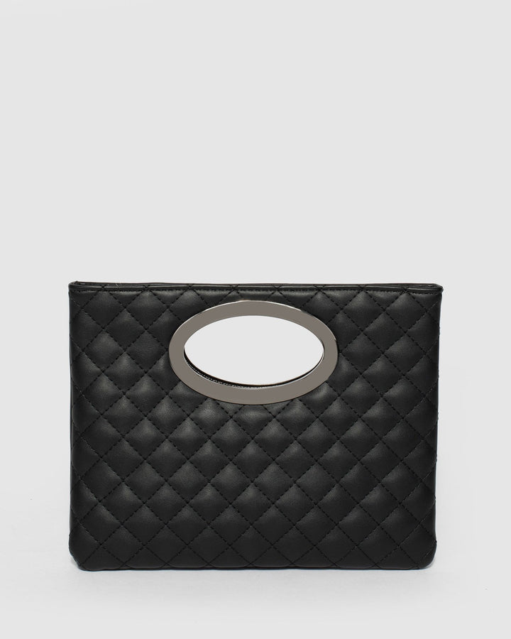 Black Esme Quilted Clutch Bag | Clutch Bags
