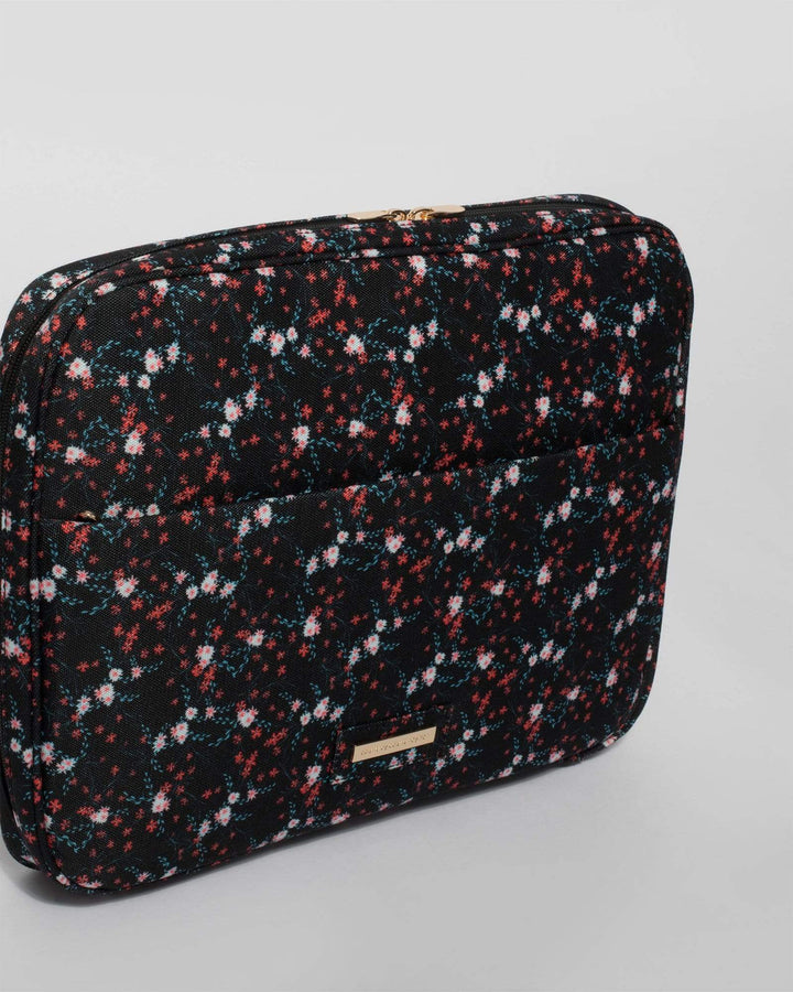 Black Floral Mikki Laptop Case | Work Bags
