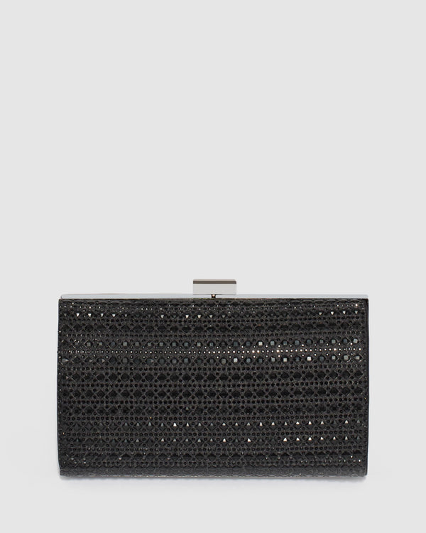 Colette by Colette Hayman Black Frankii Hardcase Clutch Bag