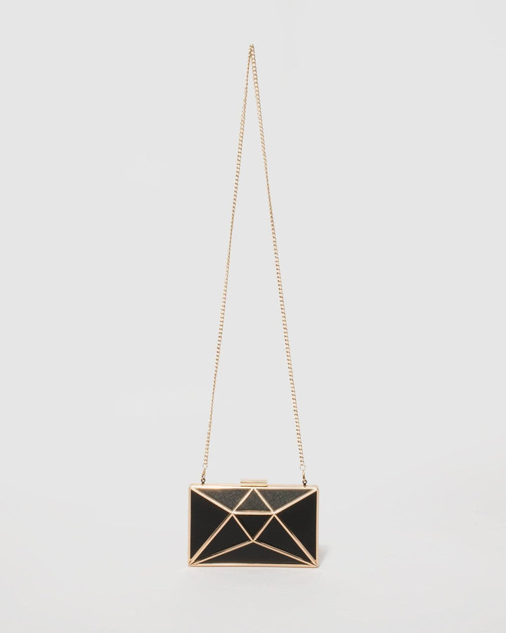 Black Geometric Large Clutch Bag | Clutch Bags
