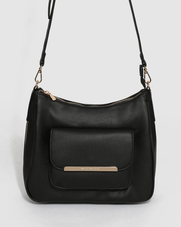 Black Gina Zip Crossbody Bag | Crossbody Bags