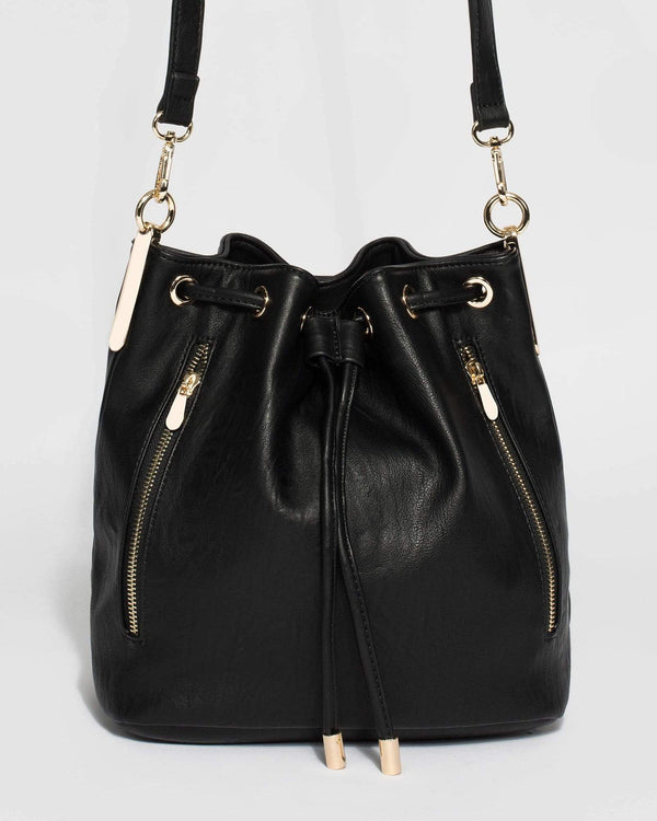 Black Giselle Hardware Bucket Bag | Bucket Bags