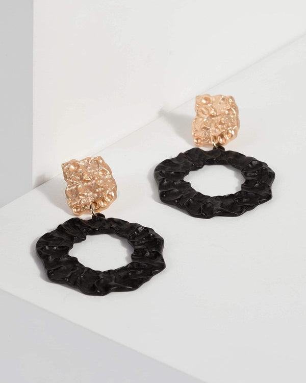 Black Gold Two Toned Drop Earrings | Earrings