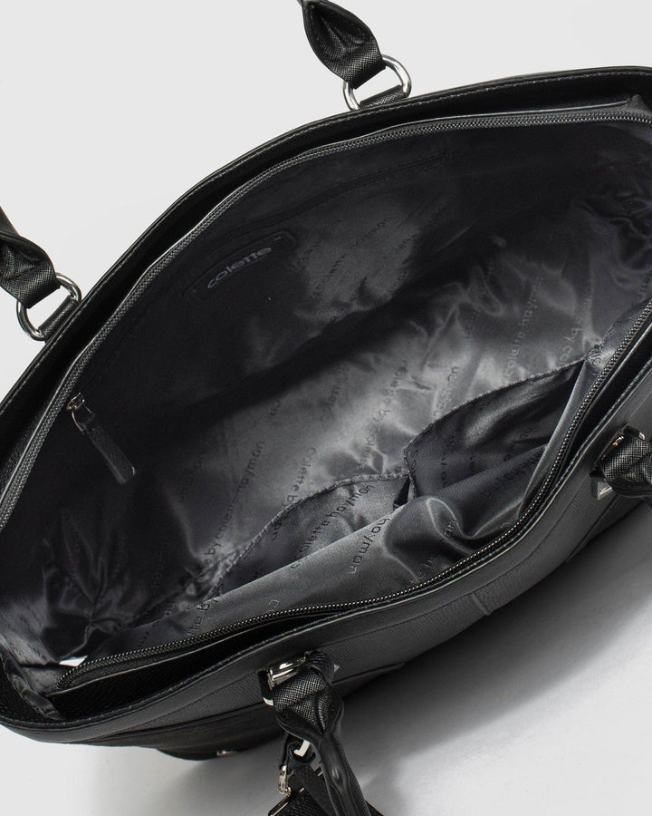 Black Gustava Tag Tote Bag | Tote Bags