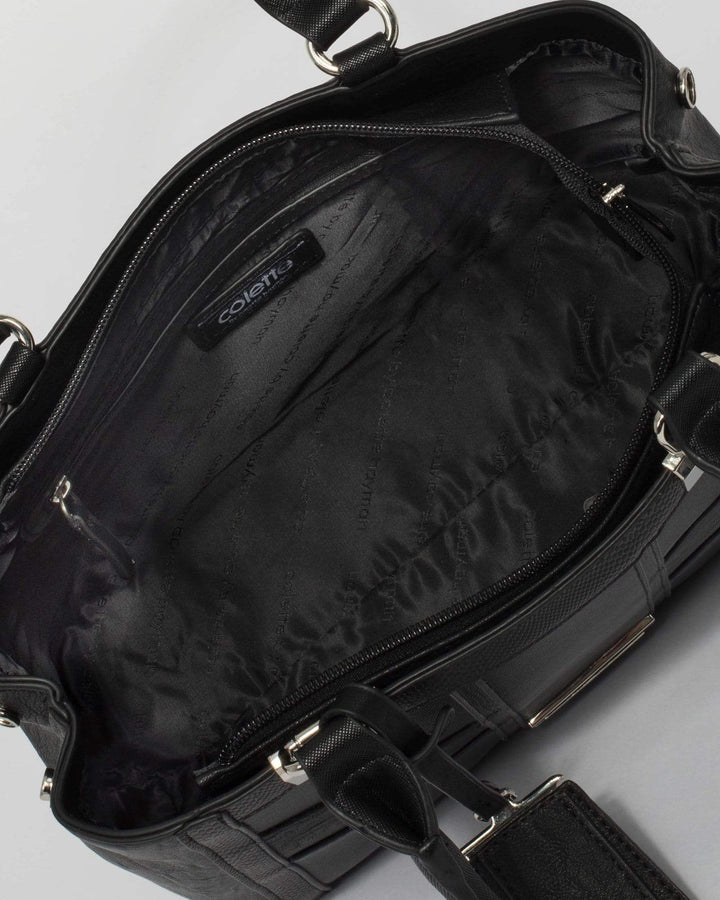 Black Harper Panel Medium Tote | Tote Bags