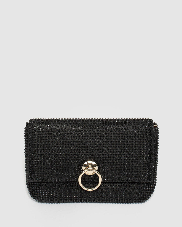 Black Jamila Disc Clutch Bag | Clutch Bags