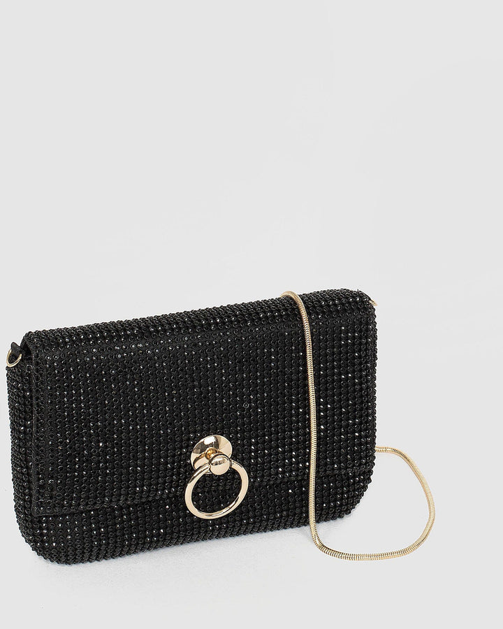 Colette by Colette Hayman Black Jamila Disc Clutch Bag