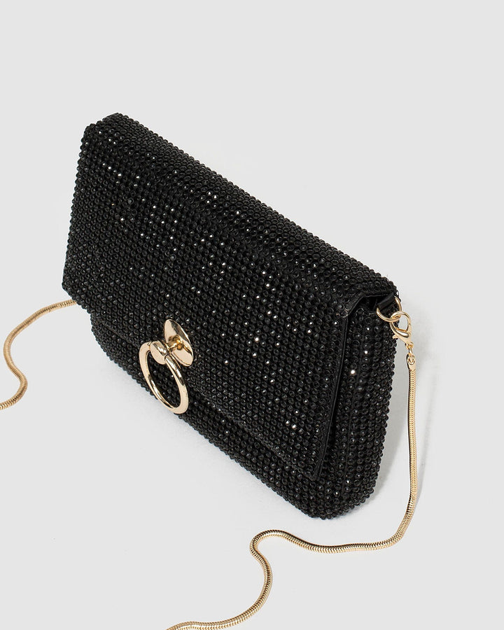 Colette by Colette Hayman Black Jamila Disc Clutch Bag