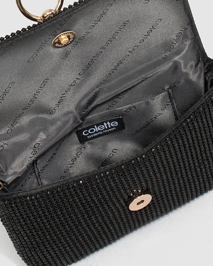 Colette by Colette Hayman Black Jamila Disc Clutch Bag