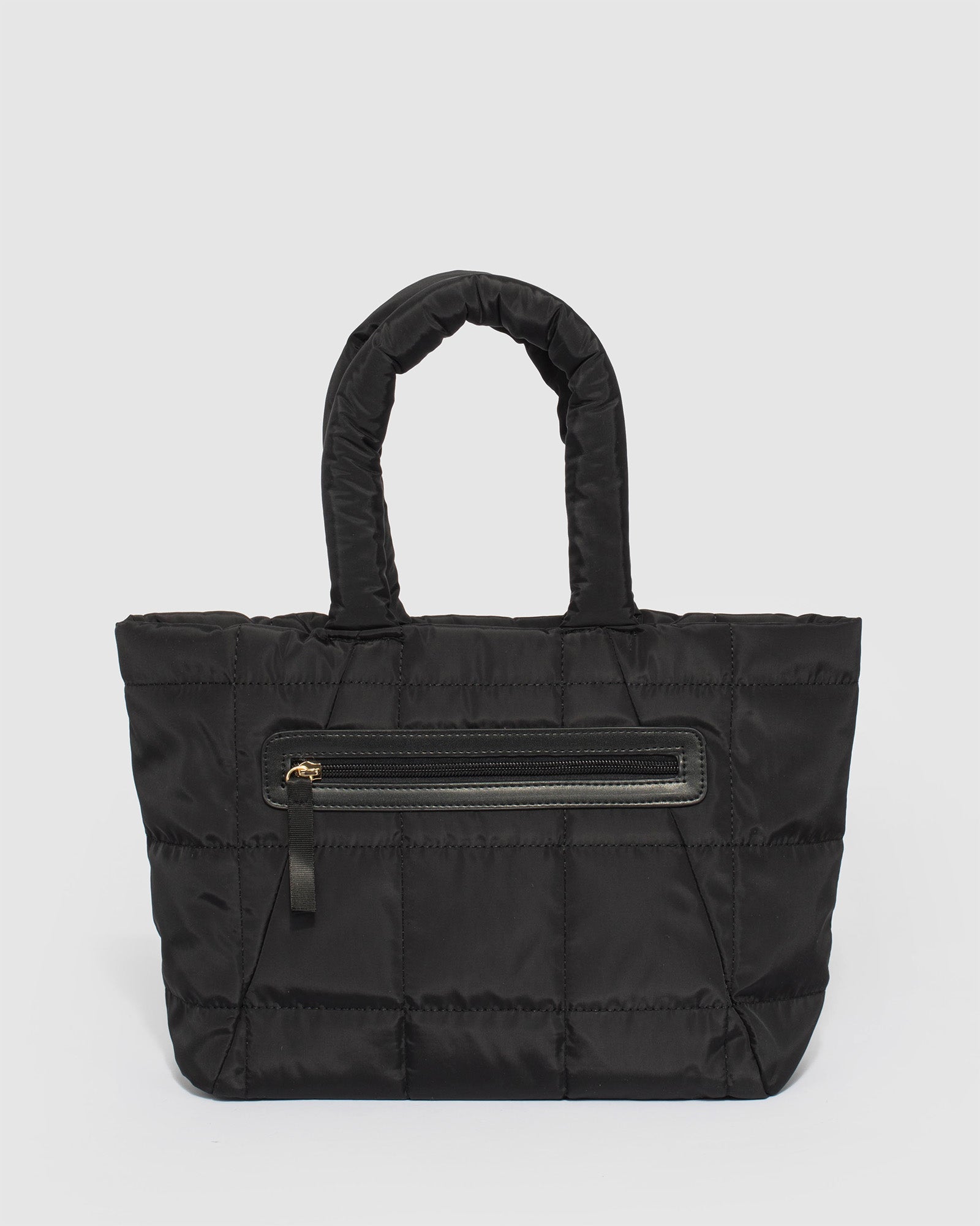 Black Joanna Nylon Quilted Tote Bag - Main Image