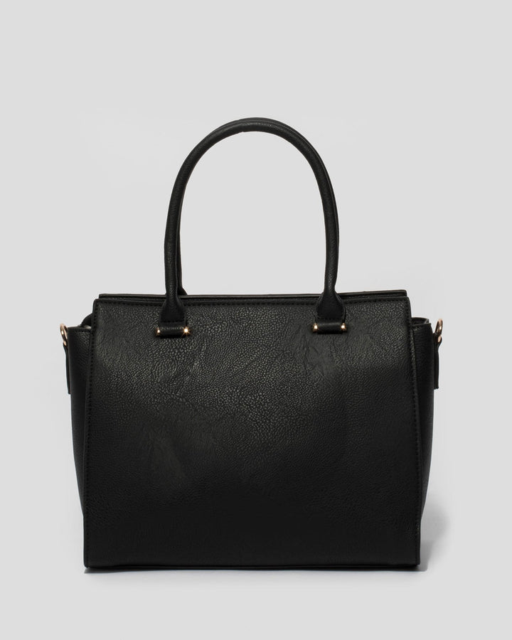 Black Joanne Pocket Tote Bag | Tote Bags