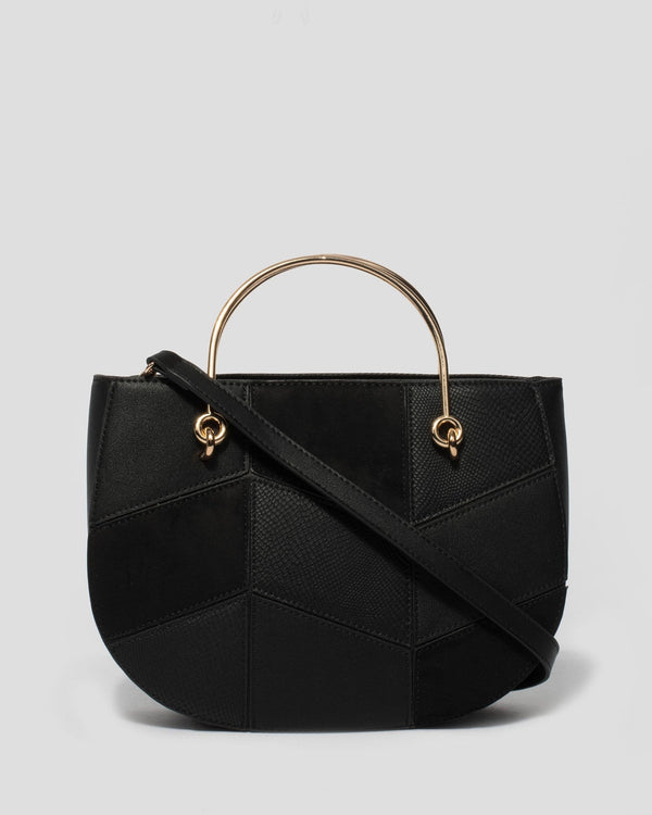 Black Julia Panel Bag | Tote Bags