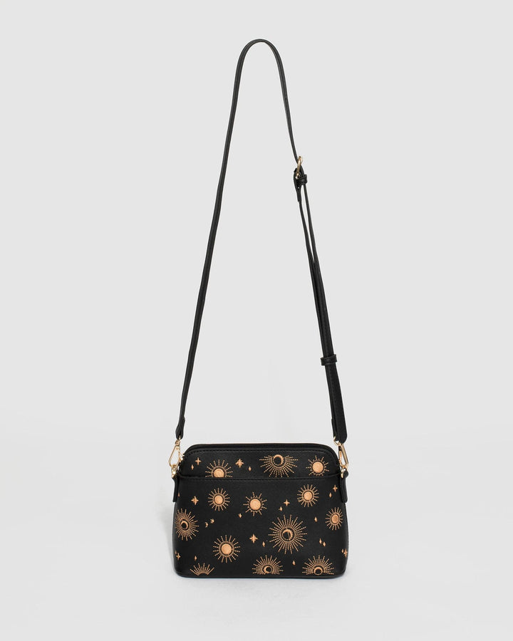 Black Embroidered Star Crossbody Bag | Crossbody Bags