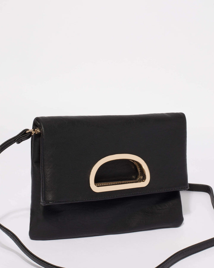 Black Karina Ring Clutch Bag | Clutch Bags