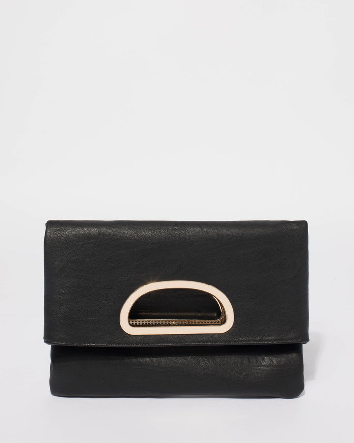 Black Karina Ring Clutch Bag | Clutch Bags