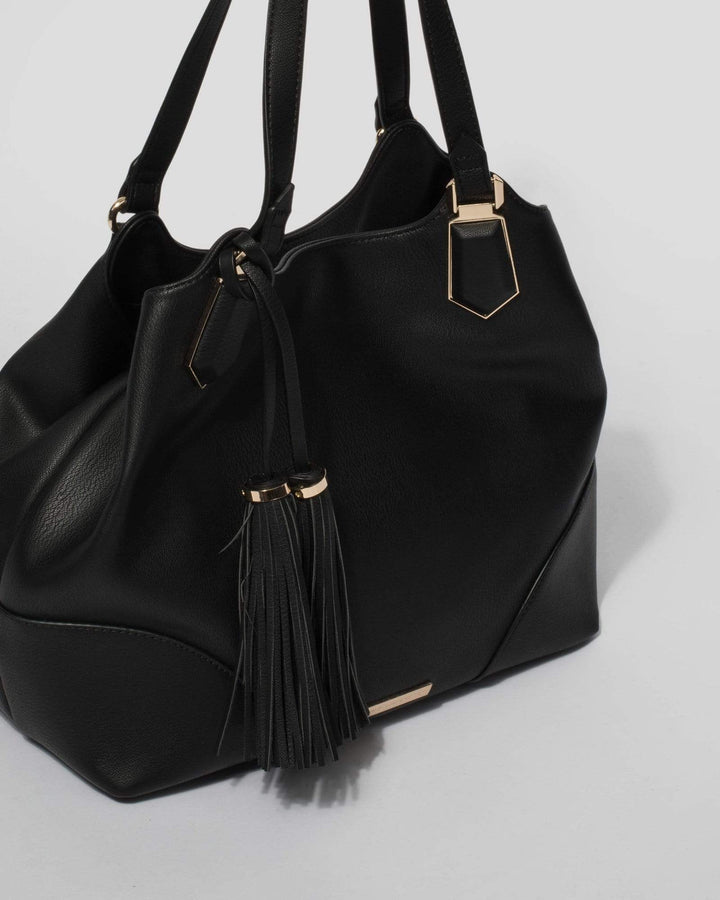 Black Katie Tassel Slouch Bag | Slouch Bags