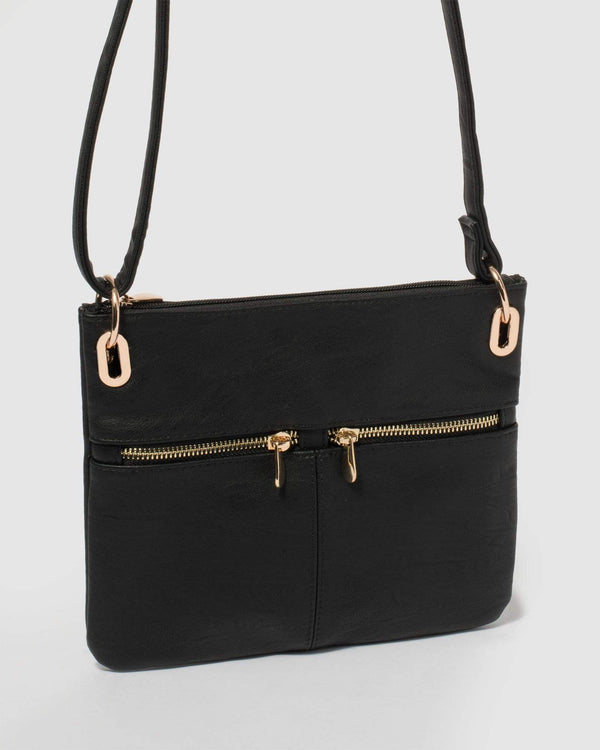 Black Keya Small Bag With Gold Hardware | Crossbody Bags
