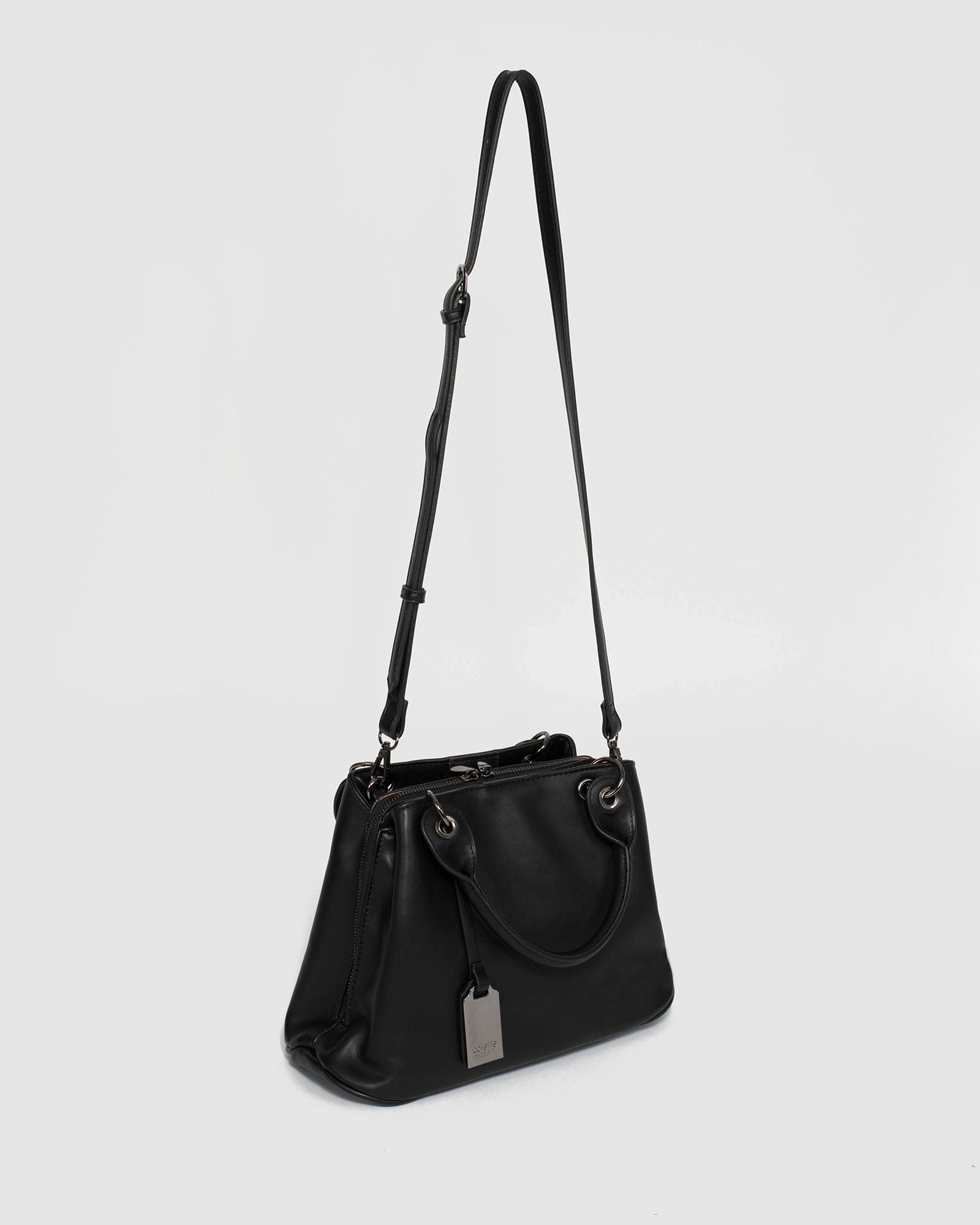 Black Krissa Top Handle Tote Bag