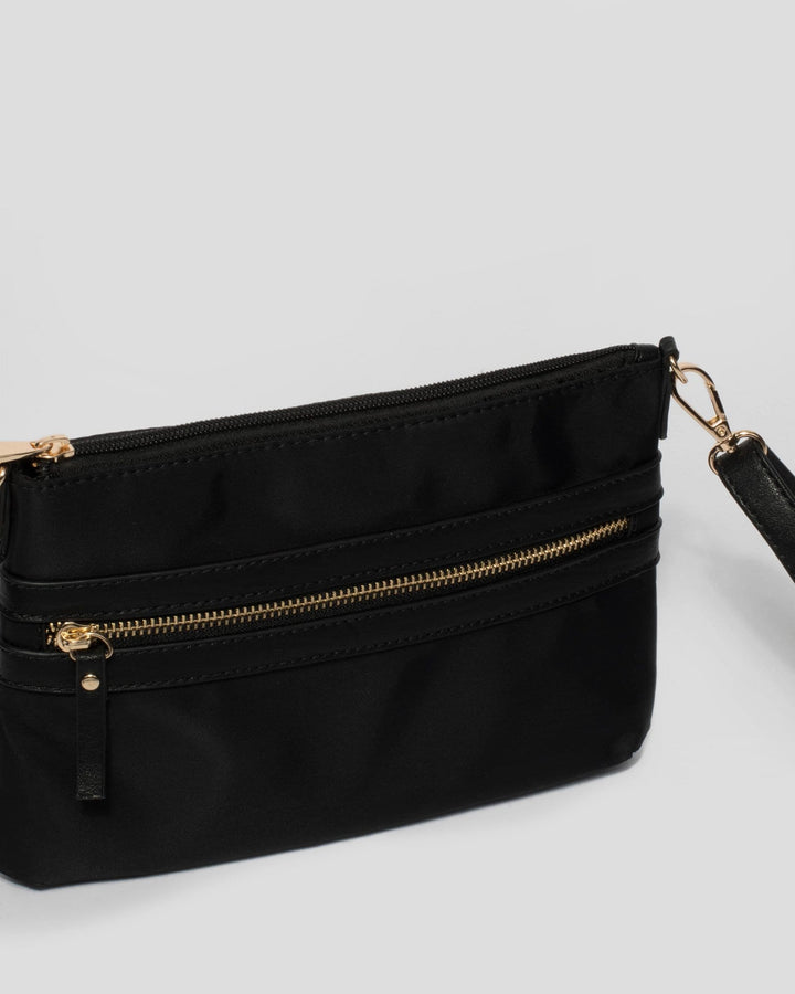 Black Large Zip Pocket Crossbody Bag | Crossbody Bags