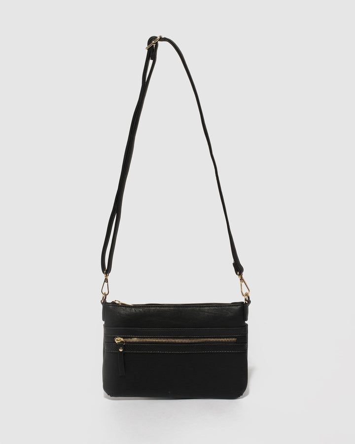 Black Large Zip Pocket Peta | Crossbody Bags
