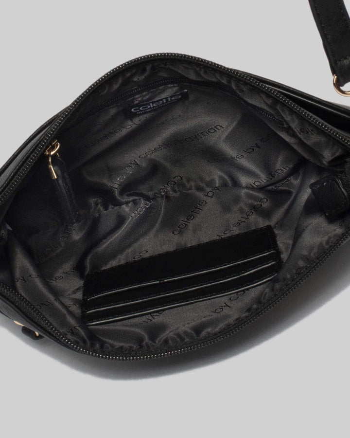 Black Large Zip Pocket Peta Crossbody Bag | Crossbody Bags