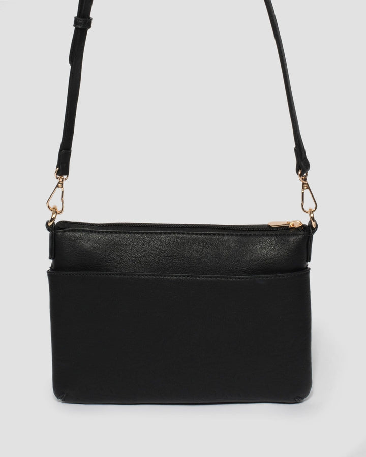 Black Large Zip Pocket Peta Crossbody Bag | Crossbody Bags