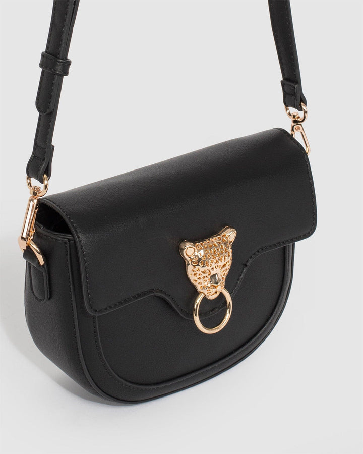 Colette by Colette Hayman Black Leopard Head Crossbody Bag