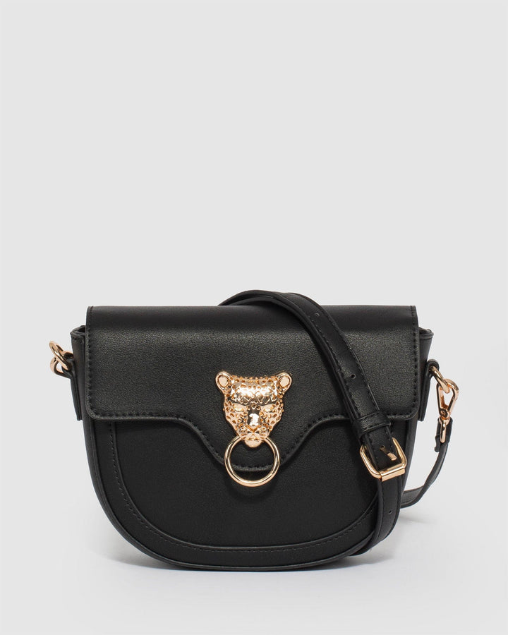Colette by Colette Hayman Black Leopard Head Crossbody Bag