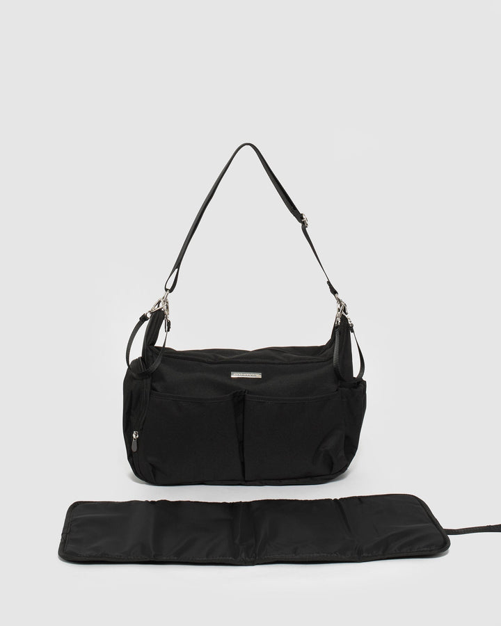 Black Lianna Double Pouch Pram Caddy | Baby Bags