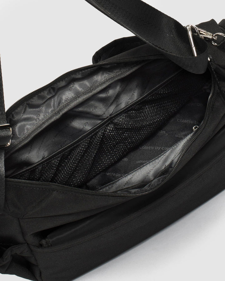 Black Lianna Double Pouch Pram Caddy | Baby Bags