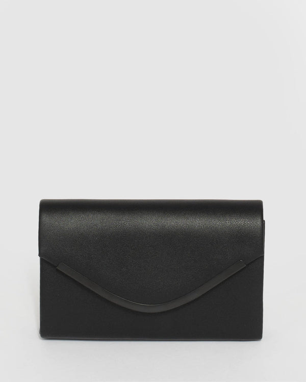 Black Lila Curve Clutch Bag | Clutch Bags