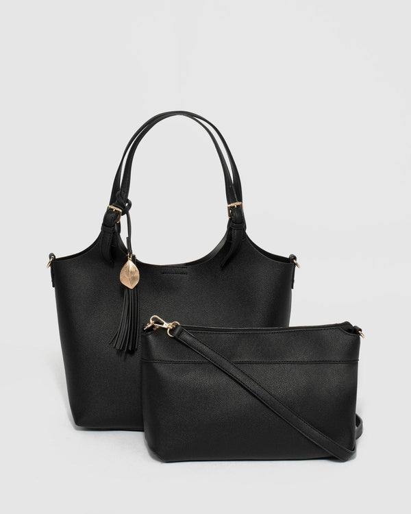 Black Lilibet Tassel Tote Bag | Tote Bags