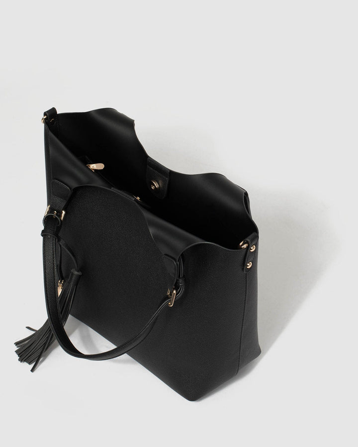 Black Lilibet Tassel Tote Bag | Tote Bags