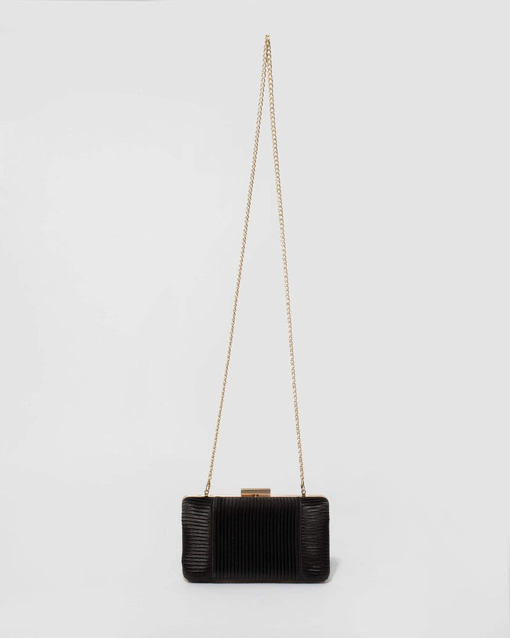Black Liz Satin Box Clutch Bag | Clutch Bags