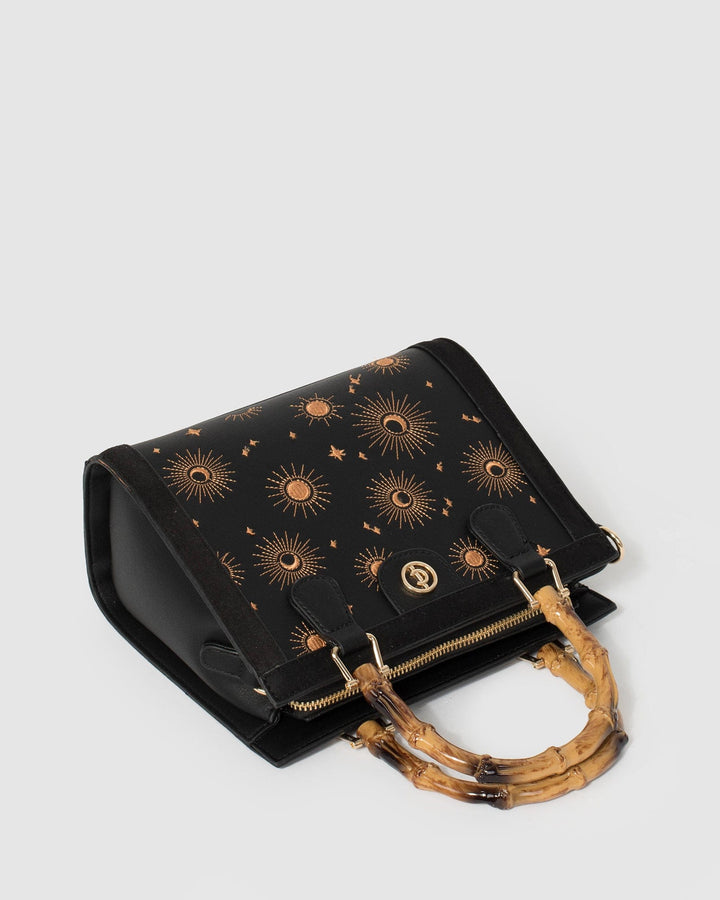 Black Louella Embroidered Tote Bag | Mini Bags