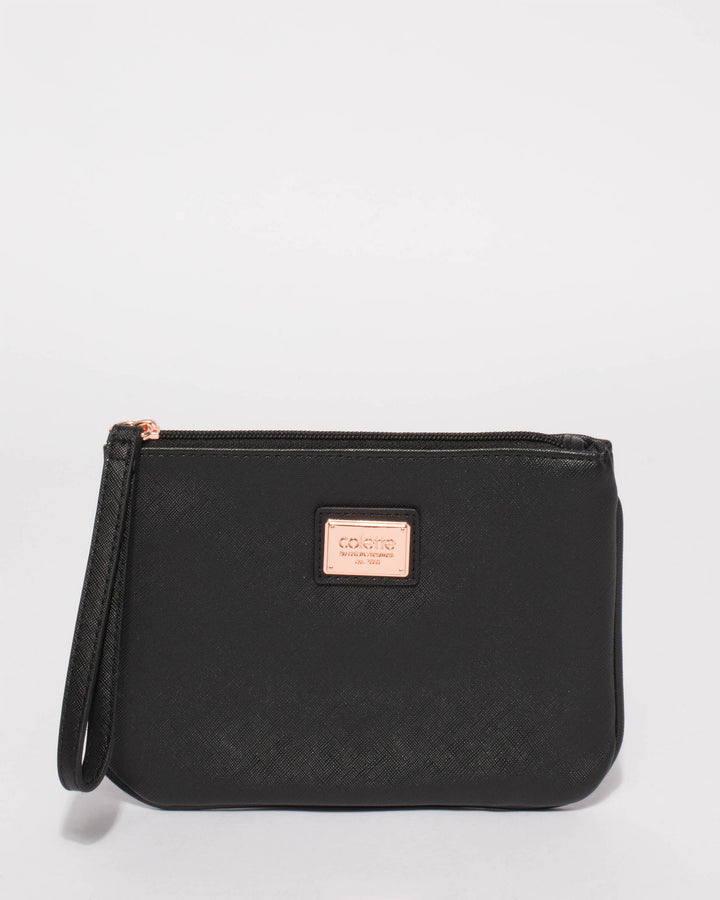 Colette by Colette Hayman Black Lucy Purse With Rose Gold Hardware