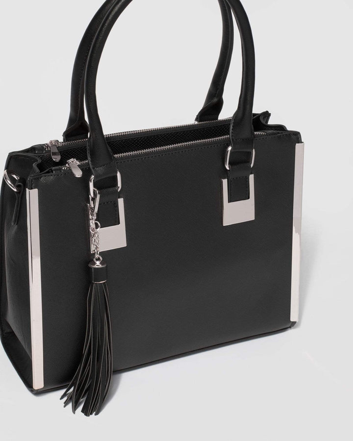 Black Lucy Square Hardware Tote Bag | Tote Bags