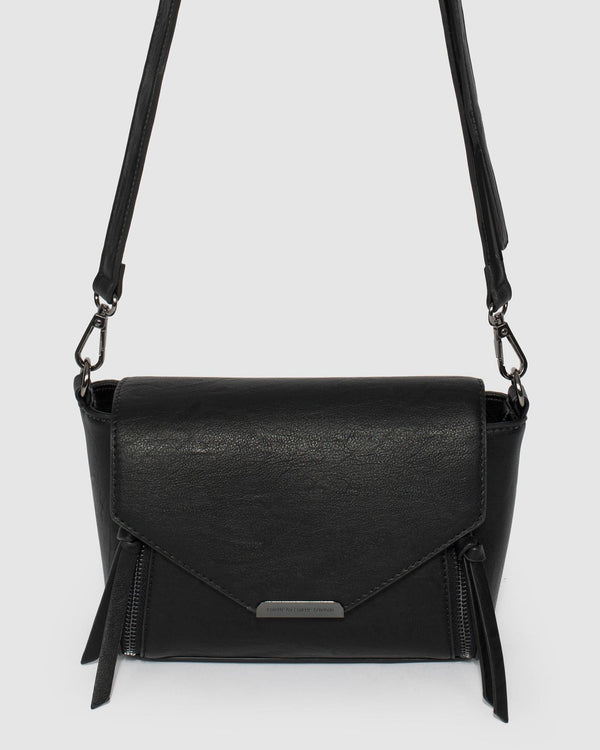 Black Lydia Zip Crossbody Bag | Crossbody Bags