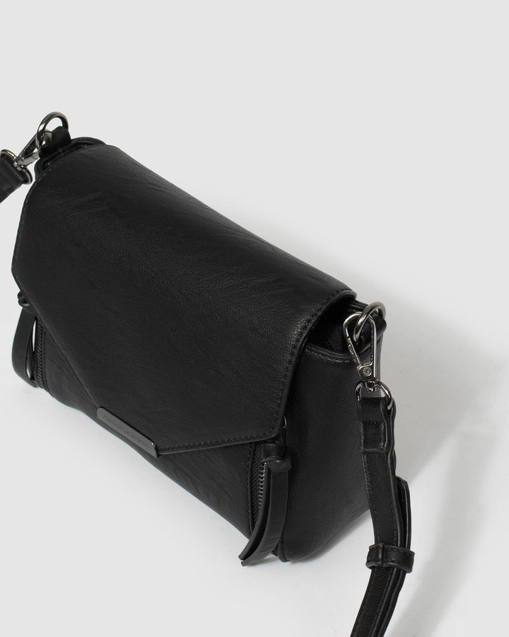 Black Lydia Zip Crossbody Bag | Crossbody Bags