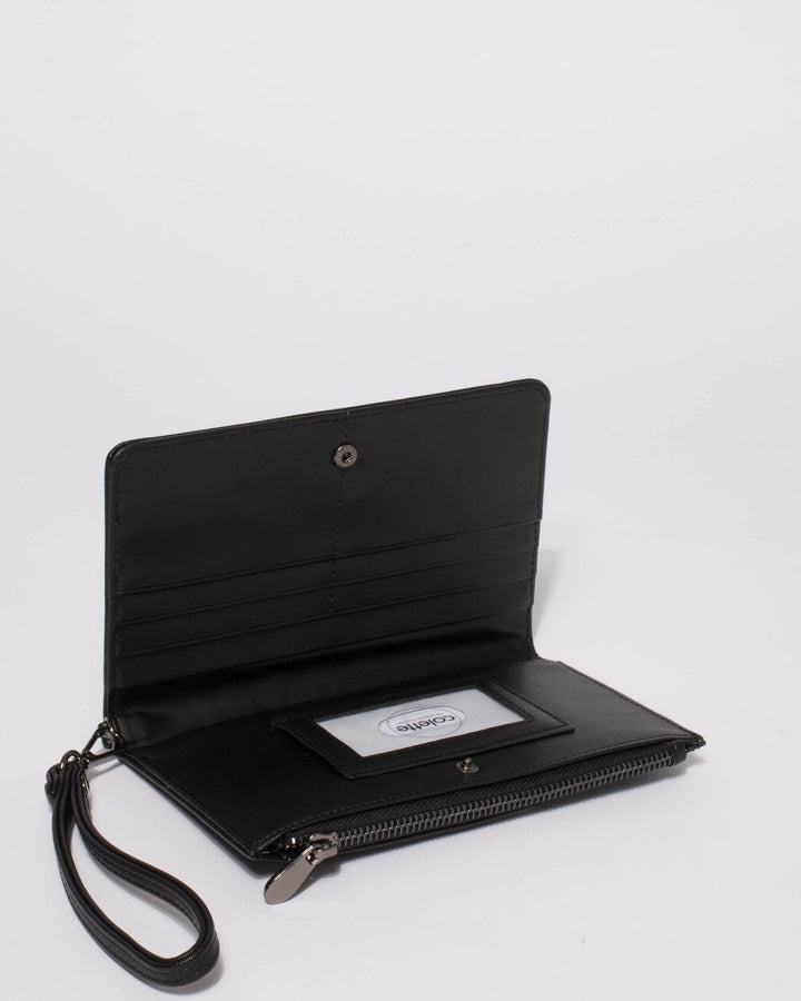 Colette by Colette Hayman Black Madison Wallet With Gunmetal Hardware