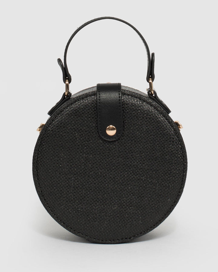 Black Marina Round Bag | Clutch Bags