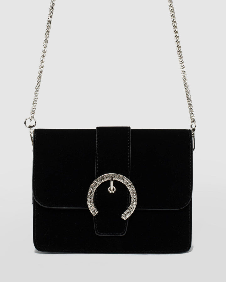 Black Martha Buckle Bag | Crossbody Bags