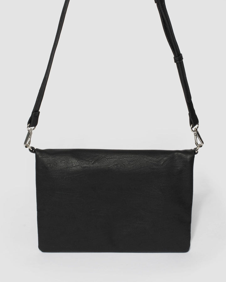 Black Meg Plain Fold Clutch Bag | Clutch Bags
