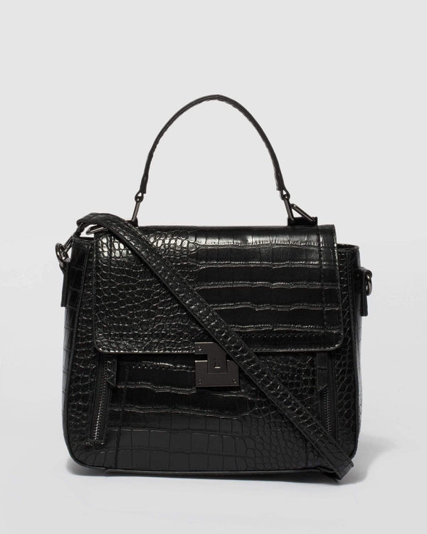 Black Mia Top Handle Bag | Tote Bags