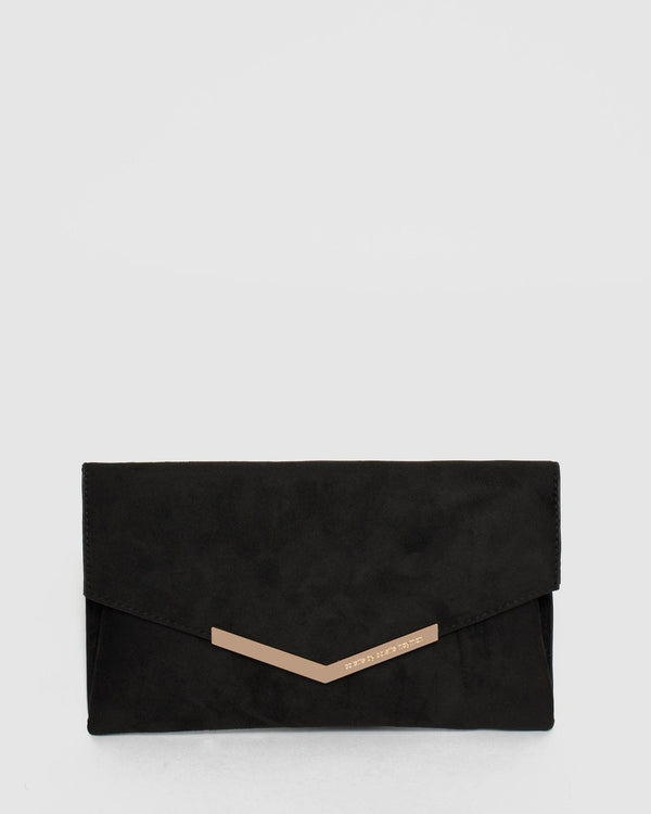 Black Micaela Envelope Clutch Bag | Clutch Bags