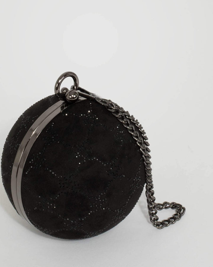 Black Miley Round Clutch Bag | Clutch Bags