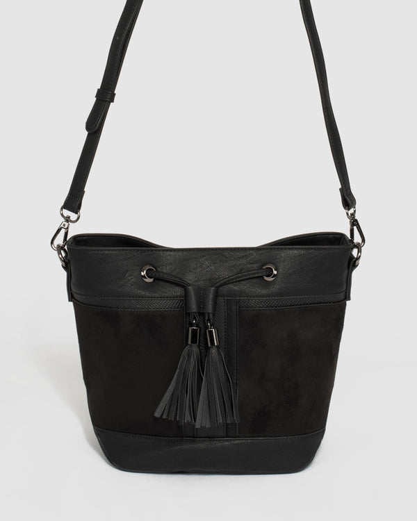 Black Mimi Drawstring Bag | Bucket Bags