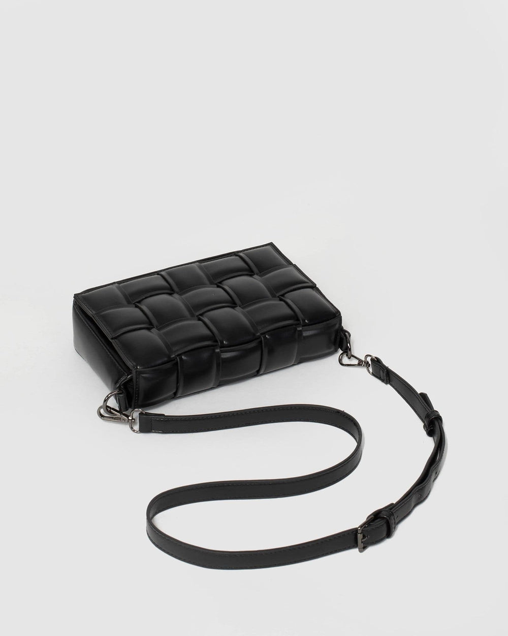 Black Woven Crossbody Bag