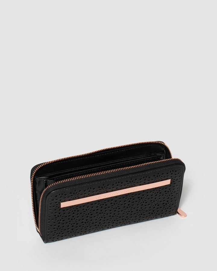 Black Nina Punchout Design Wallet | Wallets